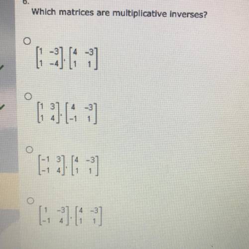 Which matrices are multiplicative inverses?