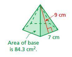Find the surface area of the regular pyramid. Write your answer as a decimal.