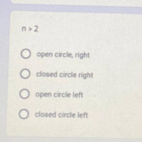 N>2

1.open circle, right
2. Closed circle right
3.open circle, left
4.closed circle left
