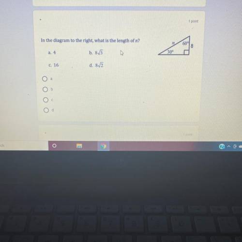 In the diagram to the right what is the length of N