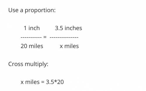 3.5 inches on a map represents 75 miles. What would be the distance between two cities on a map that