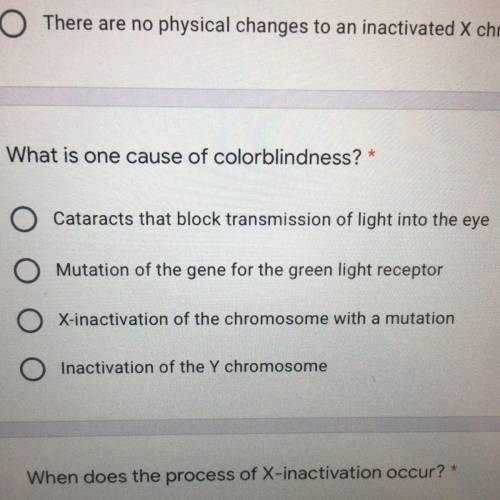 What is one cause of colorblindness