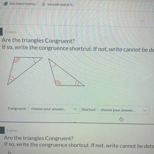 Congruent ? Yes or no?
Whats the short cut ?