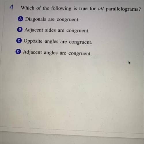 Which of the following is true for all parallelograms