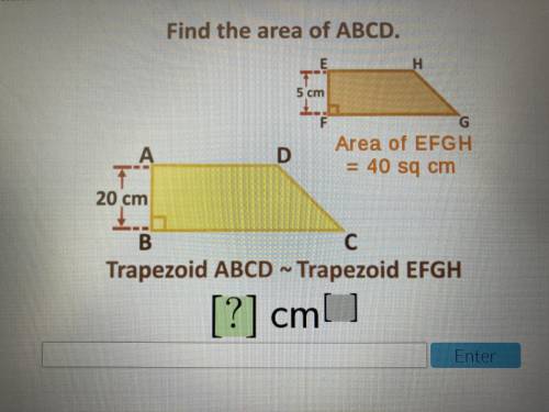 Find the area of ABCDTrapezoid ABCD ~ Trapezoid EFGHNO BOTS