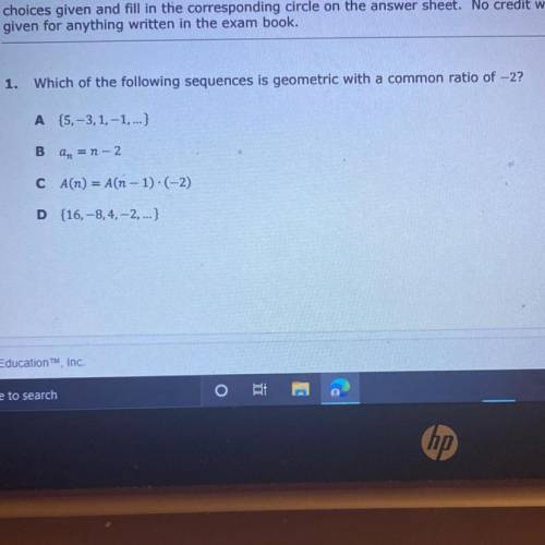 Which of the following sequences is geometric with a common ratio of -2?