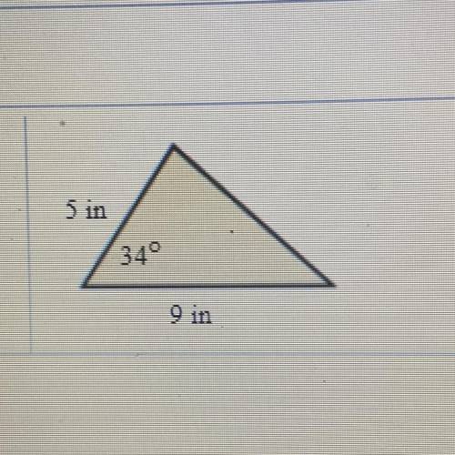 What is the area of the triangle at the right?