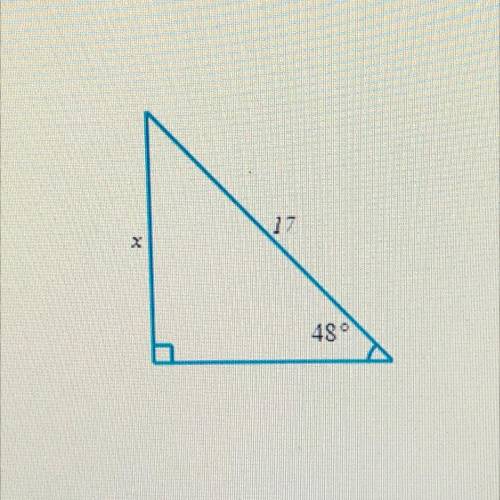 Hellpppp D:
Solve for x in the triangle. Round your answer to the nearest tenth