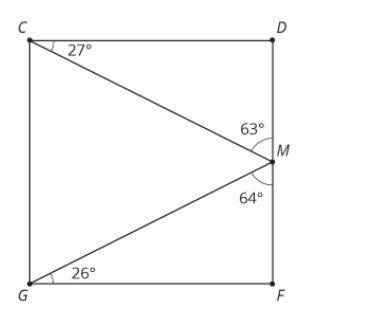 Use the figure below to answer the question. What is the measure of angle CMG?

53 degrees
63 degr