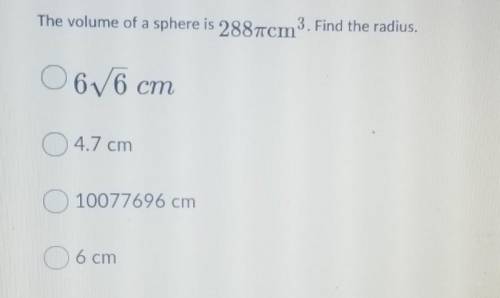 What is the volume of a sphere ​