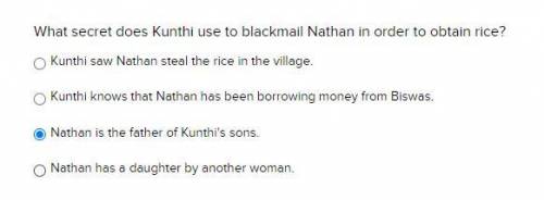 WILL GIVE BRAINLIEST!!!
What secret does Knthi use to force Nathan in order to get rice?