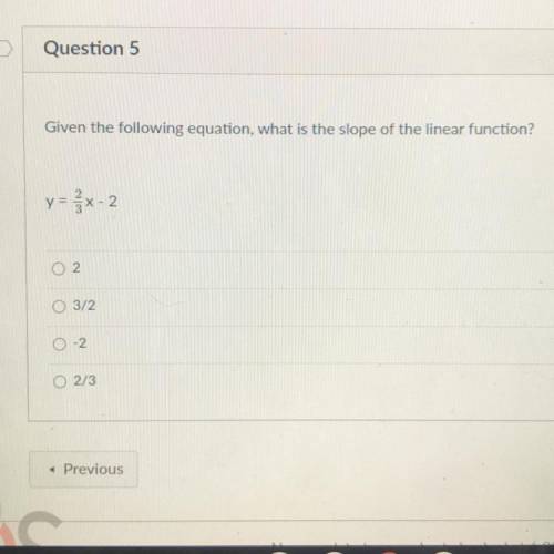 What’s the slope of the linear function, Please show your work on how you do it. Thanks