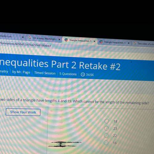 Triangle Inequalities Part 2, help