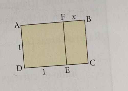 From the rectangle ABCD a square is cut off to leave rectangle BCEF.

Rectangle BCEF is similar to