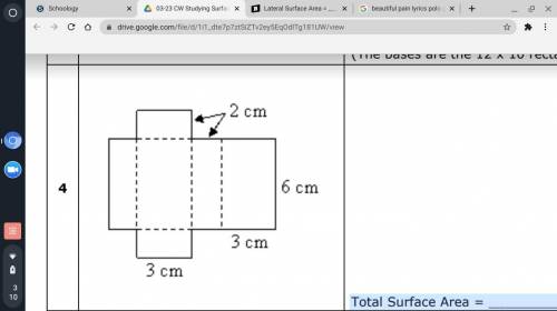 Total Surface Area = ______________ units2