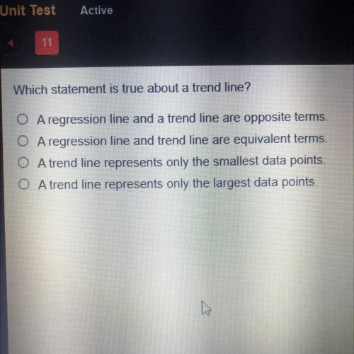 Which statement is true about a trend line?