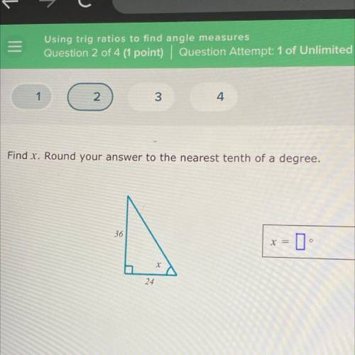 Find x. Round your answer to the nearest tenth of a degree