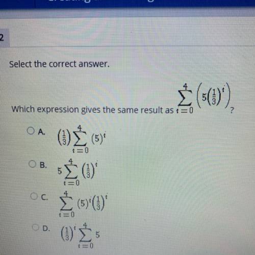 Select the correct answer.
Σ(-)),
Which expression gives the same result as t=0