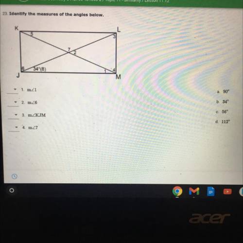Identify the measures of the angles below.