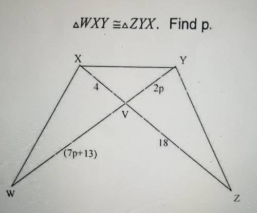 Please help.WXY=ZYX. Find p.​