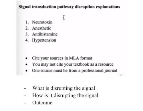 For each of the four signal disruption groups please one specific example and briefly answer the th