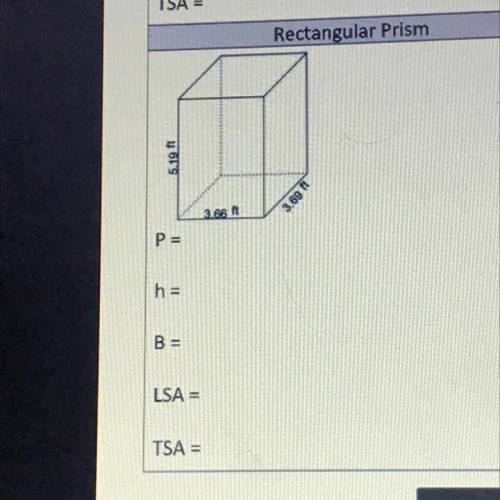 Rectangular Prism
Total and surface area