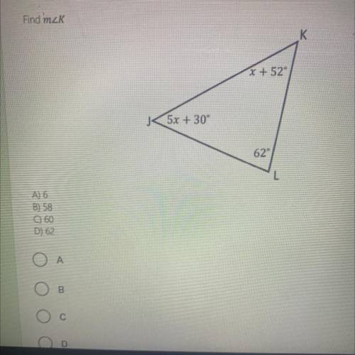 Help me find m angle k