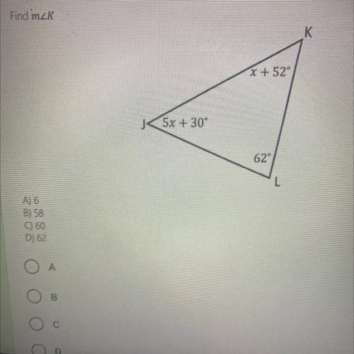 Find m angle k please