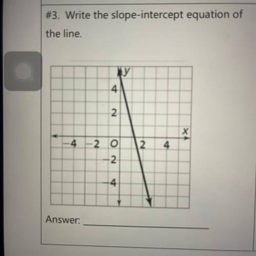 #3. Write the slope-intercept equation of
the line