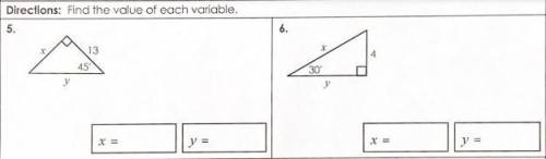There's 2 questions here that need to be answered.Find the value of each variable.