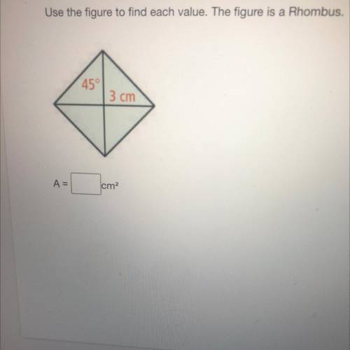 Solve the area of a rhombus