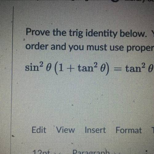 Prove the trig identity for me please it would be appreciated