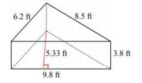 What is the surface of this triangular prism rounded to the nearest tenth?