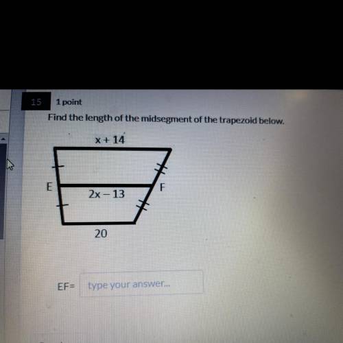 Find the length of the midsegment of the trapezoid below
