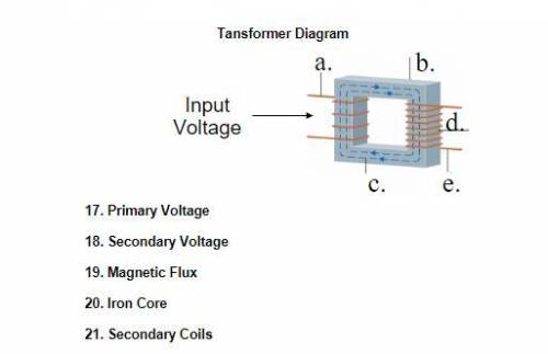 Need help finding the pats of a transformer (Electronics Science) Any help would be appreciated.