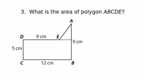 What is the area? Of the given shape.