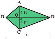 FInd the value of x given the area of the quadrilateral
A=48ft^2