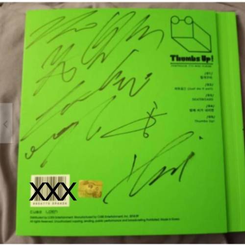 can anyone identify if this the signatures or the album is fake or not? it's pentagon's thumbs up.