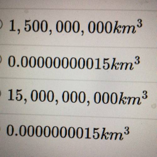 The volume of the world's oceans is nearly 1.5*10^9 cubic kilometers. Write this number in scientif