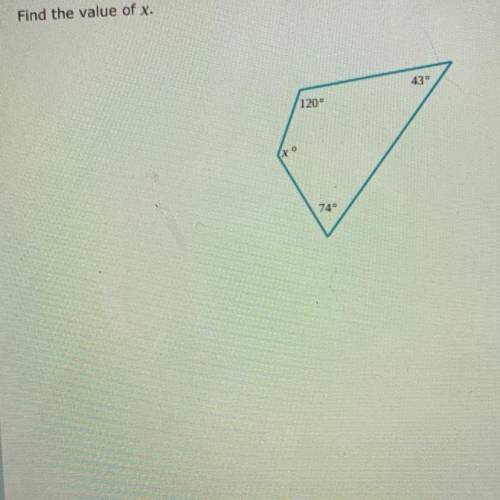 Find the value of x.
please help