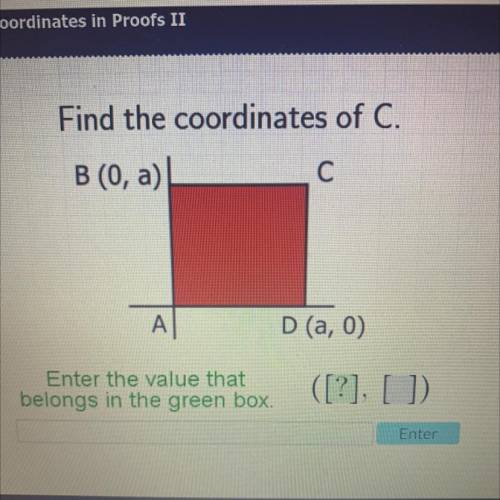Find the coordinates of C.
B(0, a)
С
А
D(a,0)