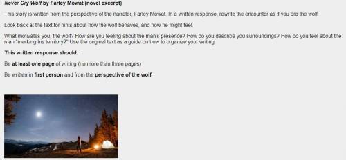 If someone already read Never Cry Wolf by Farley Mowat (novel excerpt)
Help me