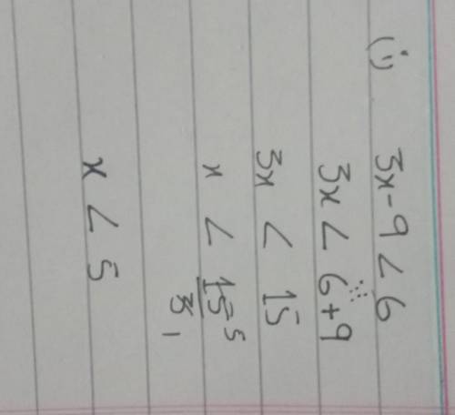 Please answer this problem 3x−9<6