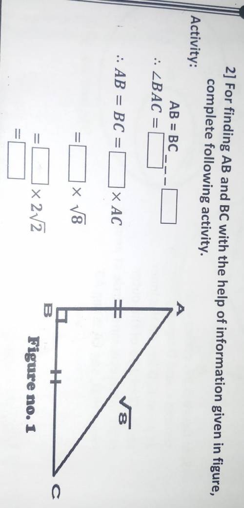 Find AB and BC with the help of given in figure complete following activity ​
