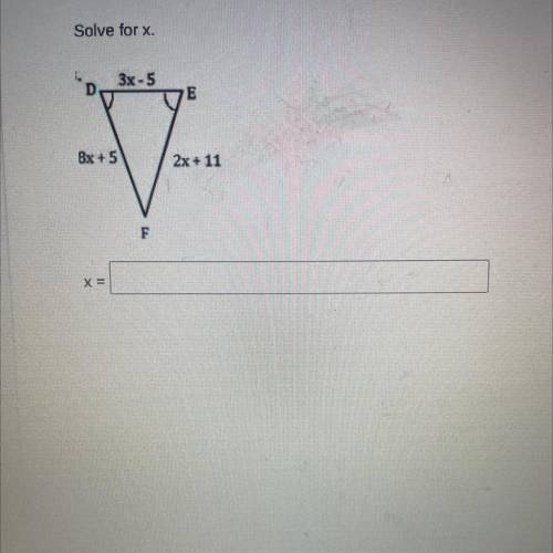 Solve for x. What does x =