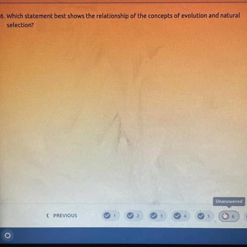 Can someone Please!! Help me on this question

Answer choices: 
A - Evolution is an example of the