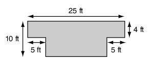 How many square feet of carpet are needed to cover the room shown in the figure below?