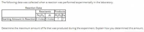 Determine the maximum amount of Fe that was produced during the experiment. Explain how you determi