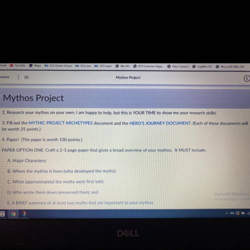 Mythos project￼

Im in k12 and im super confused on how to do the mythos project can someone pleas