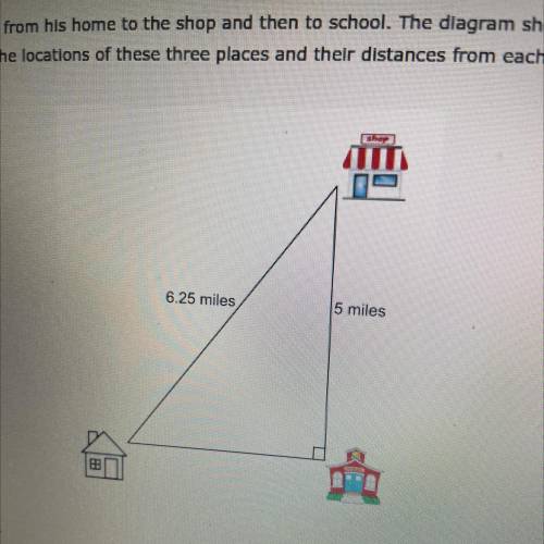 15. Allen walked from his Allen walked from his home to the shop and then to school. The diagram sh